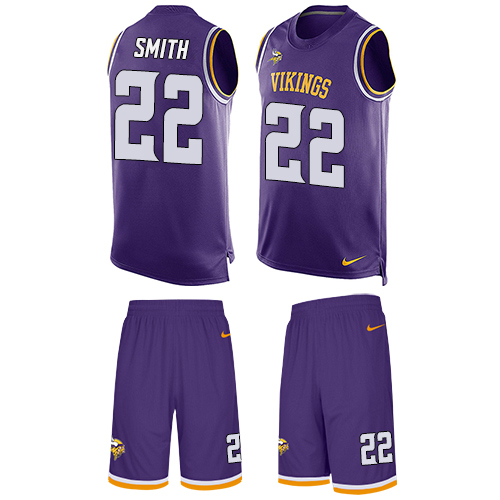 Nike Vikings #22 Harrison Smith Purple Team Color Men's Stitched NFL Limited Tank Top Suit Jersey